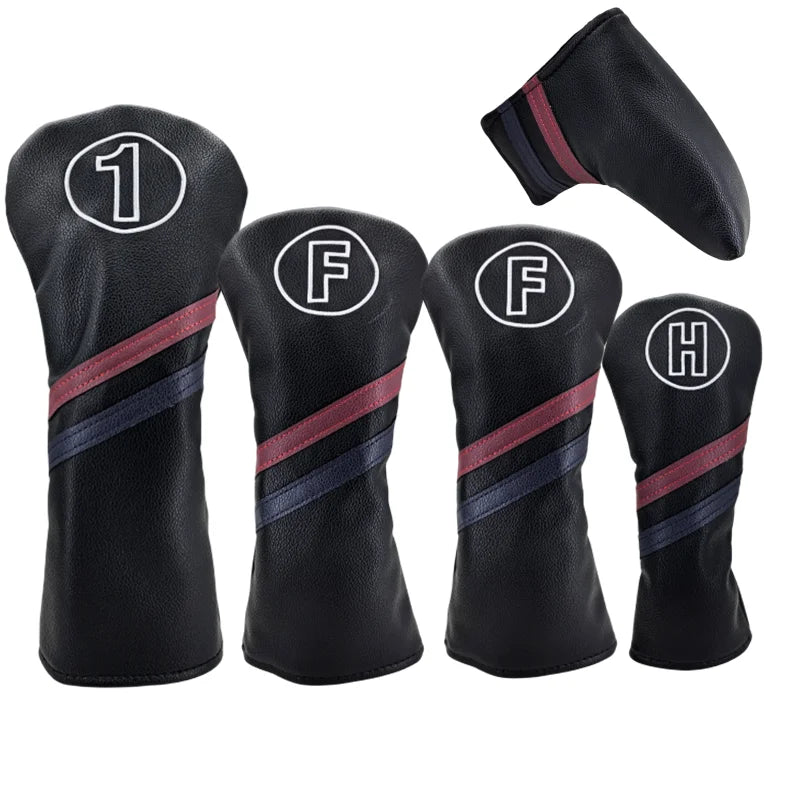 Golf Club Head Covers – Driver, Fairway, Hybrid & Putter Covers (PU Leather)