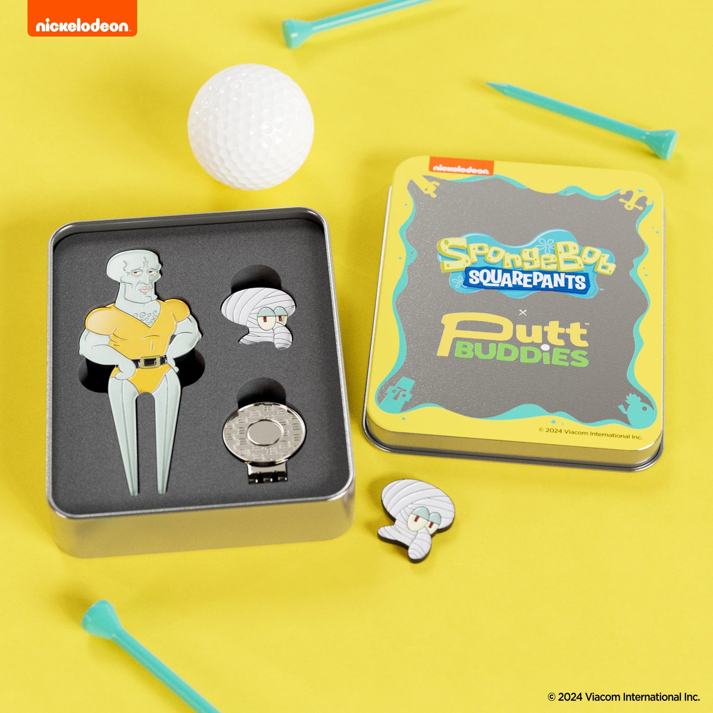 Handsome Squidward Divot Tool with attachable bandage ball marker