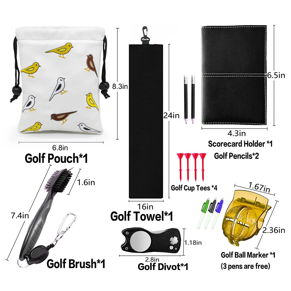 Drawstring Golf Pouch – Gilmore, Clover & Bird Series