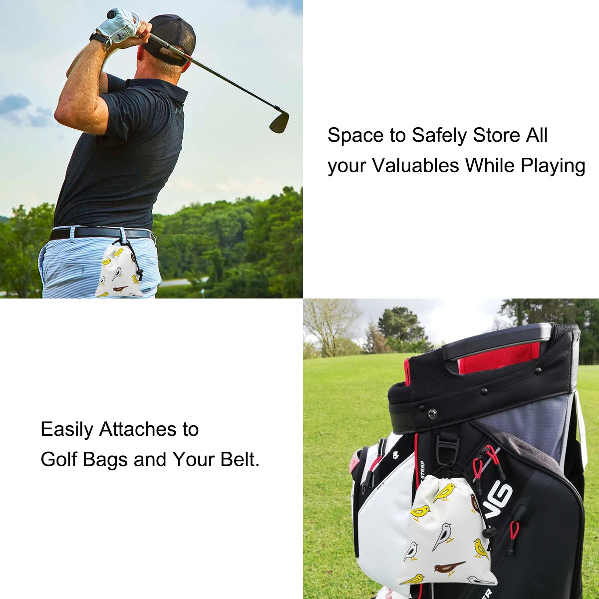 Drawstring Golf Pouch – Gilmore, Clover & Bird Series