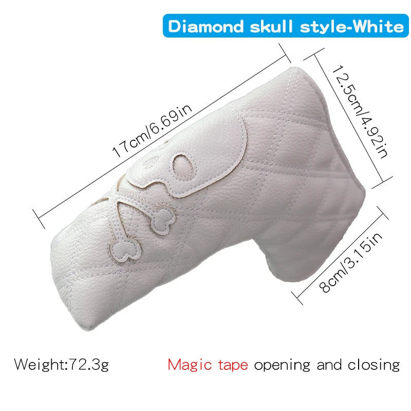 Golf Wood Cover PU Material For Driver Fairway Hybrid Waterproof Protector Cover Skull Pattern Soft Durable Golf Club Covers