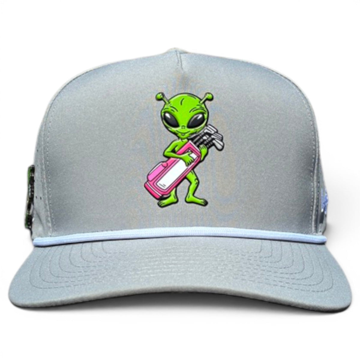 Alien Caddy Golf Hat | Snapback Cap | Built-in Magnetic Ball Marker Holder + Marker Included | Adjustable Gray Alien - Club Rehab