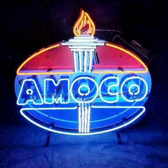 Amoco Gasoline Neon Sign Light - Club Rehab