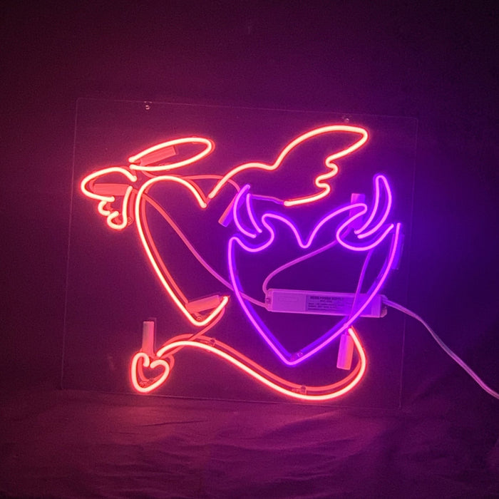 Angels& Demons Heart Neon Signs - Club Rehab