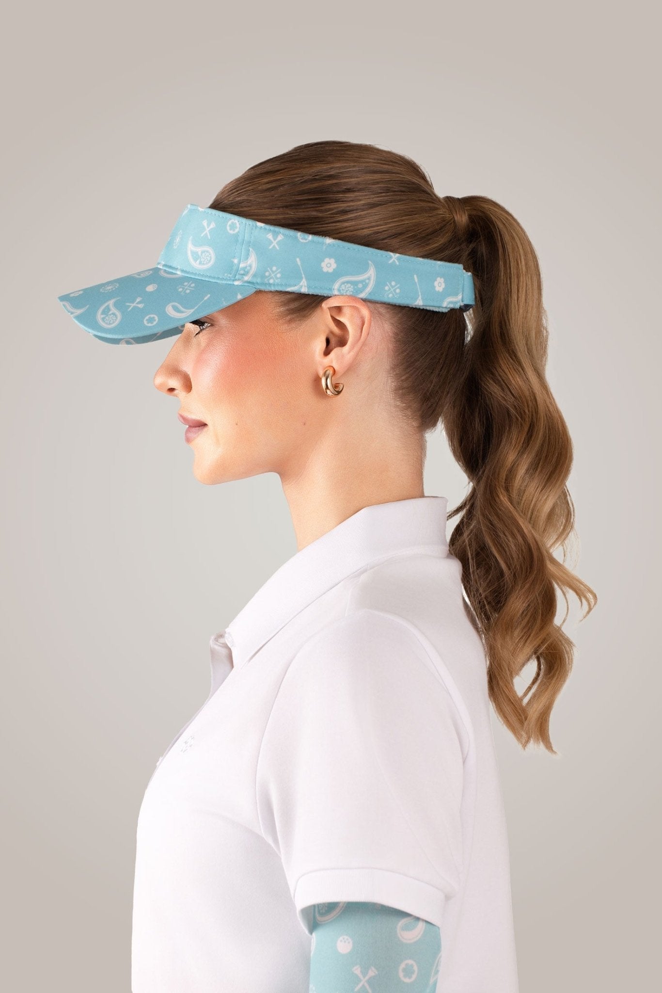 Aqua Paisley Sport Visor - Club Rehab