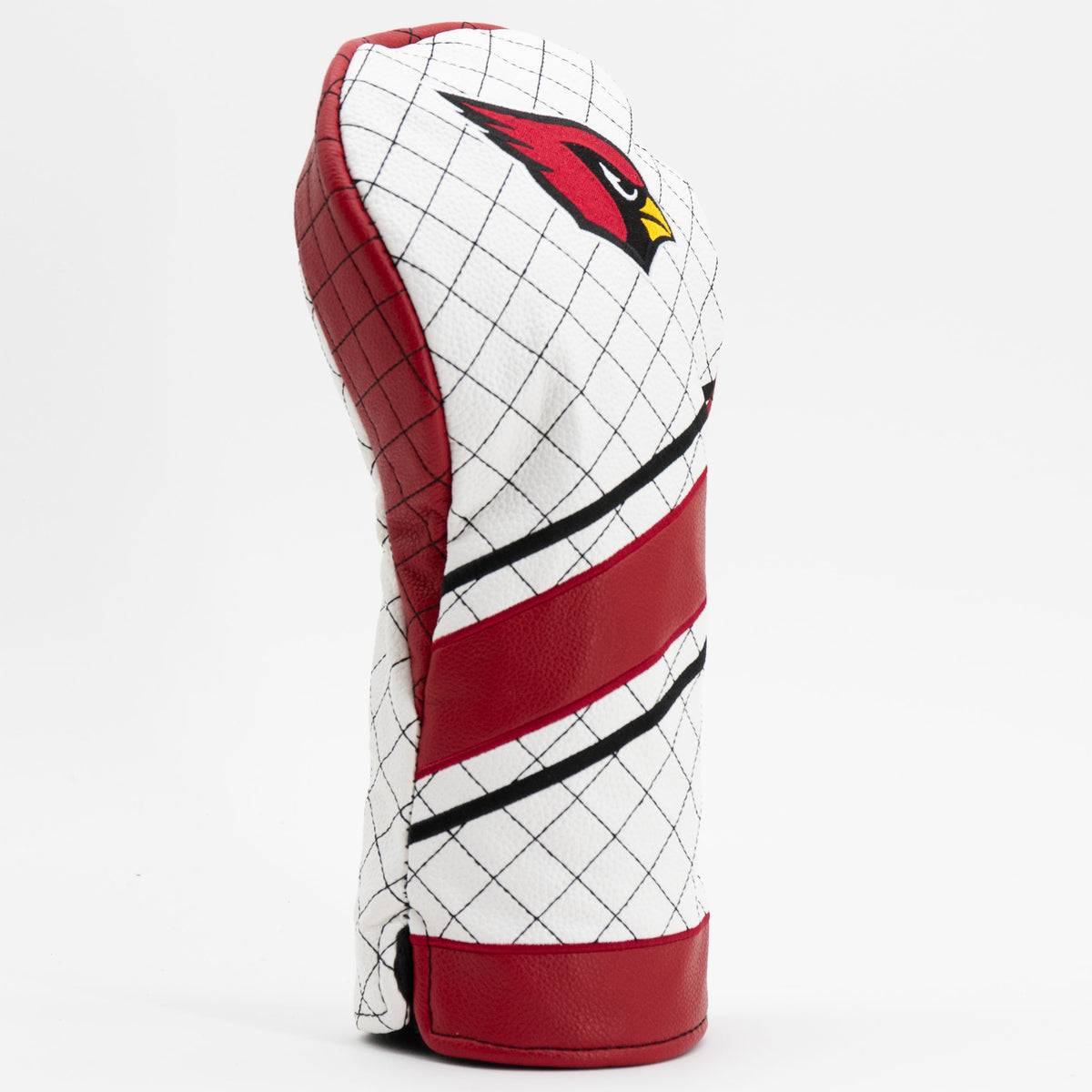 Arizona Cardinals Striped Quilted Driver Headcover, angled view