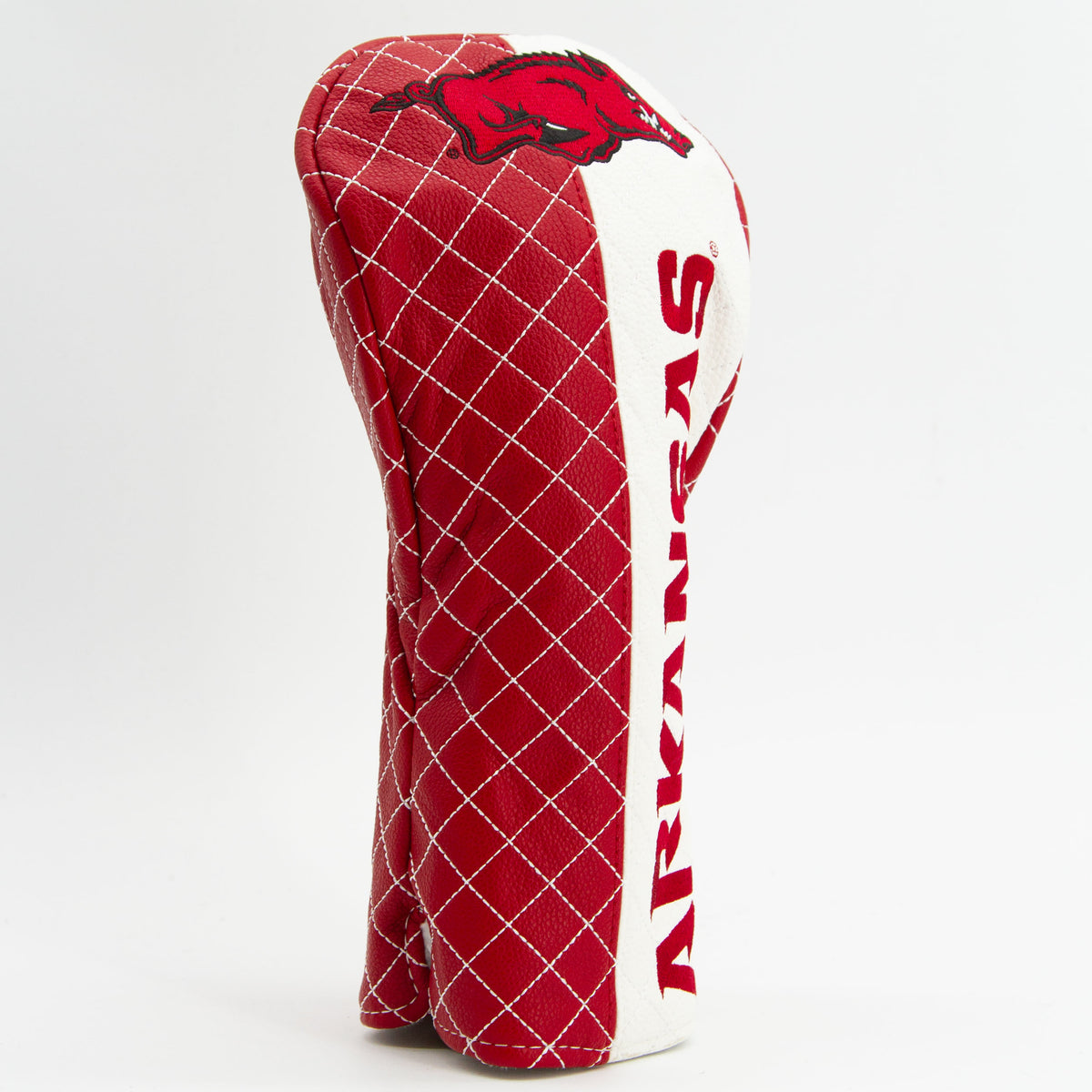 Arkansas Razorbacks Split Quilted Driver Headcover, angled view