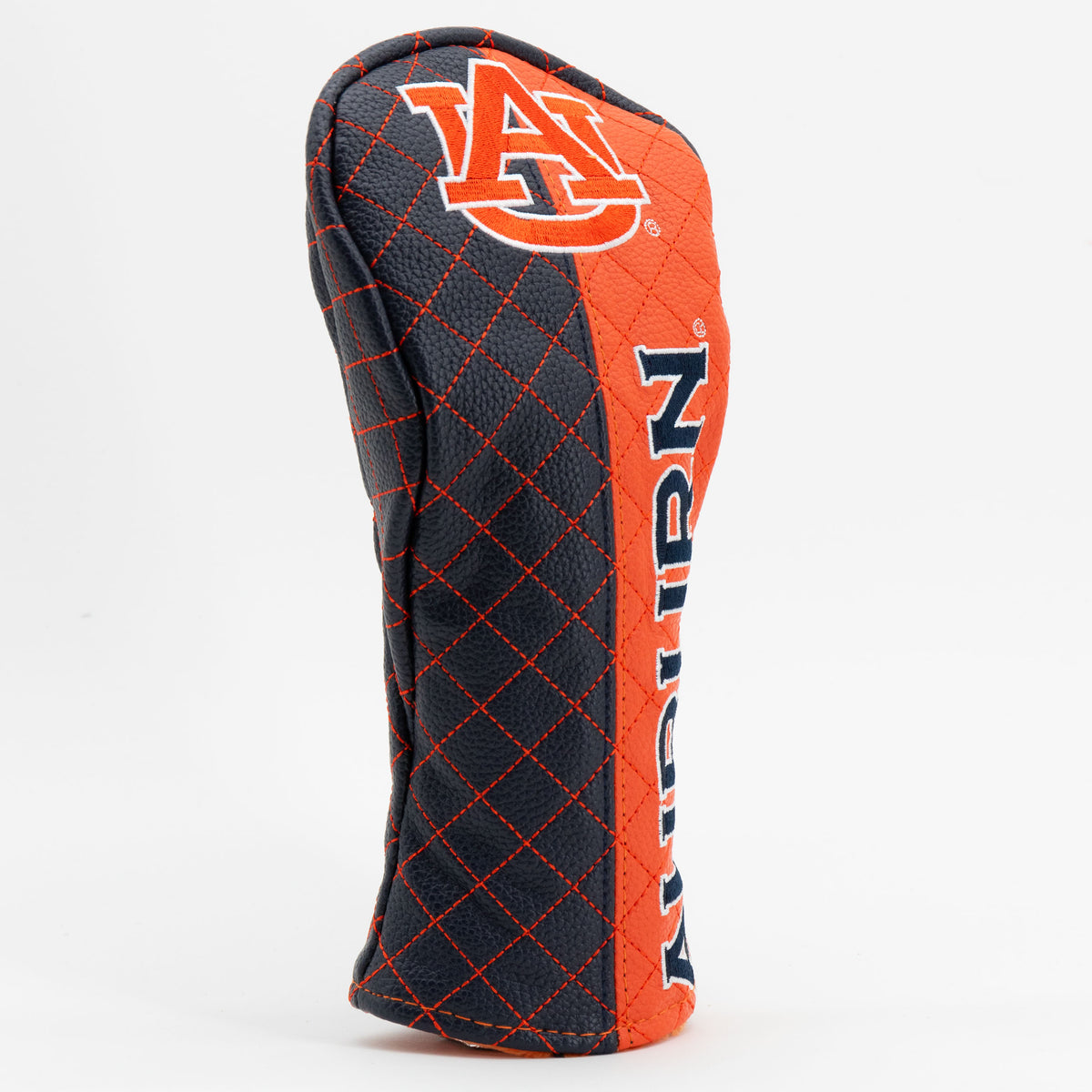 Auburn Tigers Split Quilted Fairway Headcover, angled view