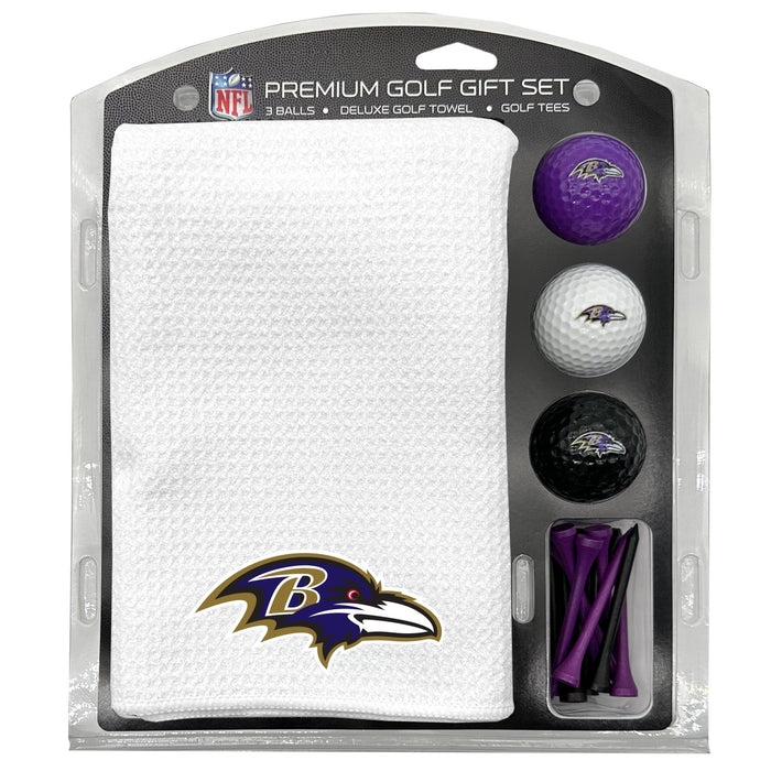Baltimore Ravens White Microfiber Towel Golf Gift Set - Club Rehab