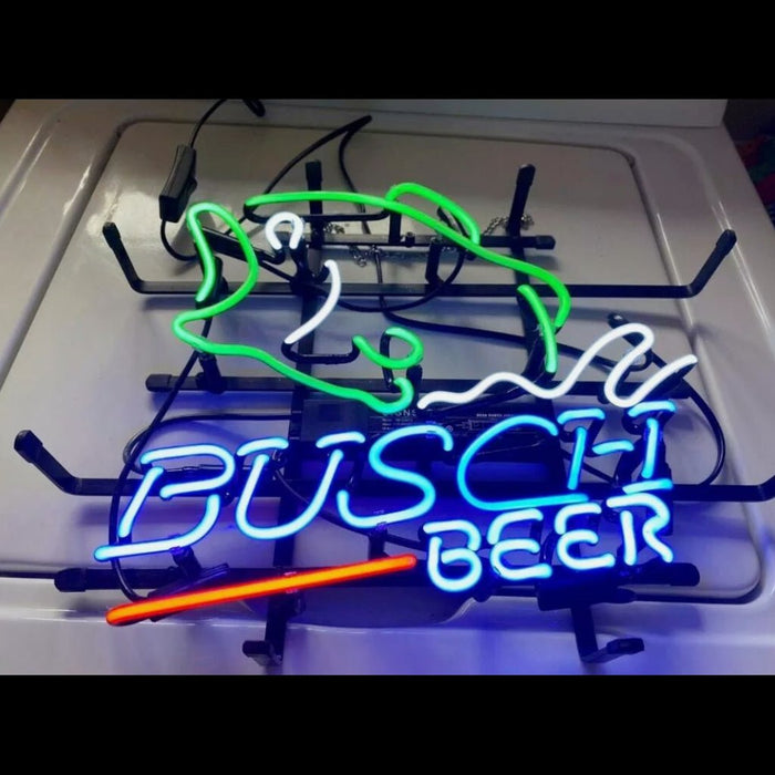 Bass Fish Busch Beer Neon Sign Light - Club Rehab