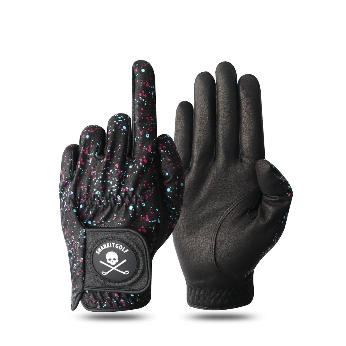 Black Paint Splatter Golf Glove - Small Worn On Left Hand - Club Rehab