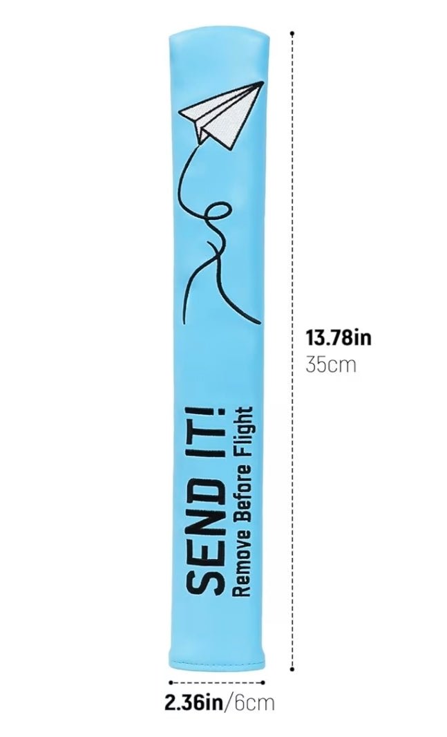 Blue Paper Airplane SEND IT! Headcover - DF3 - Club Rehab