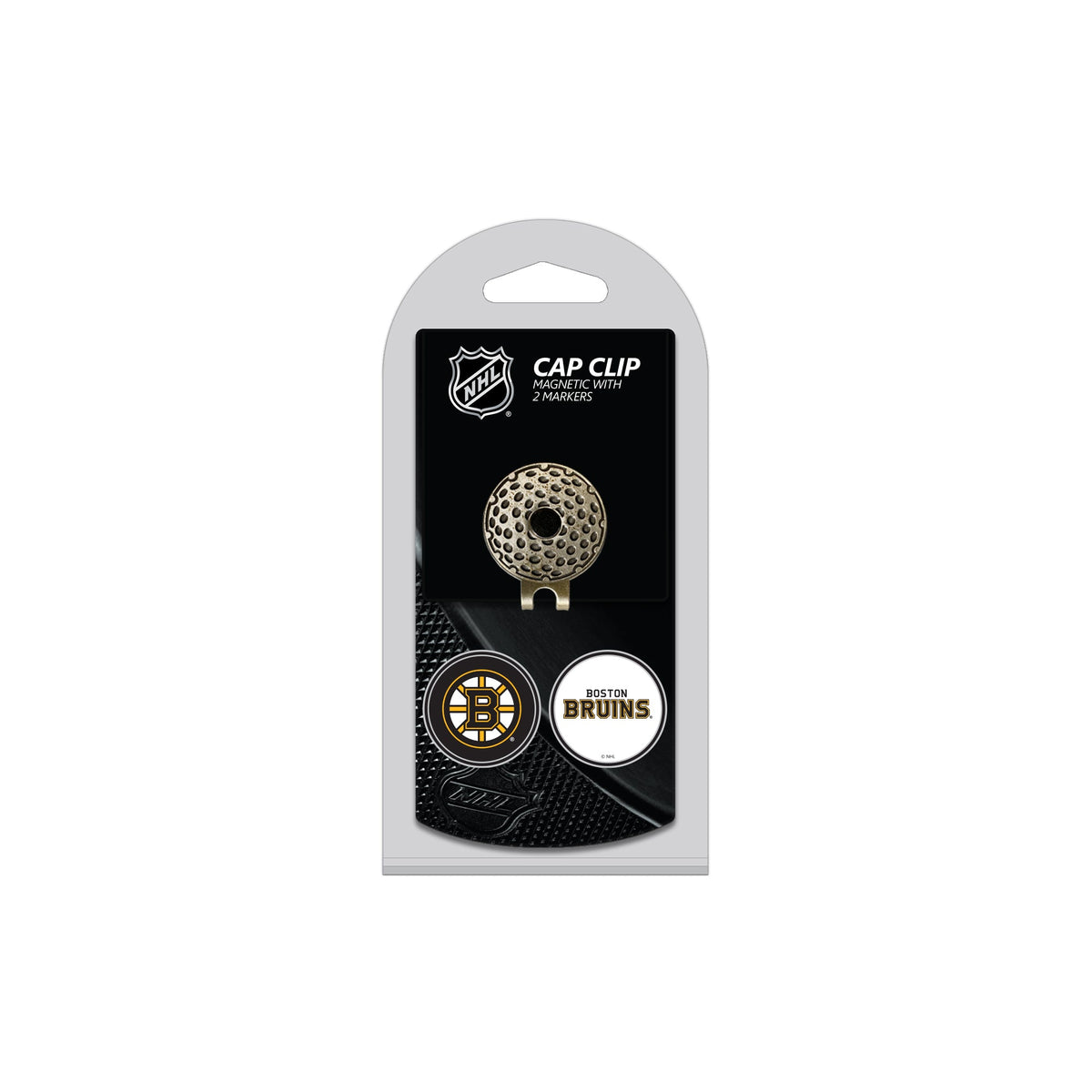 BOSTON BRUINS hat clip with two golf ball markers