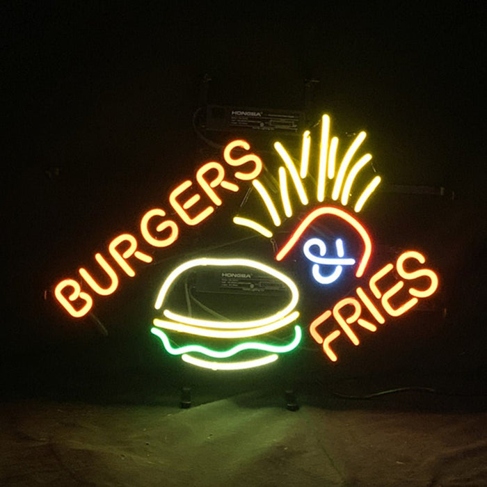 Burgers Fries Neon Signs Light - Club Rehab