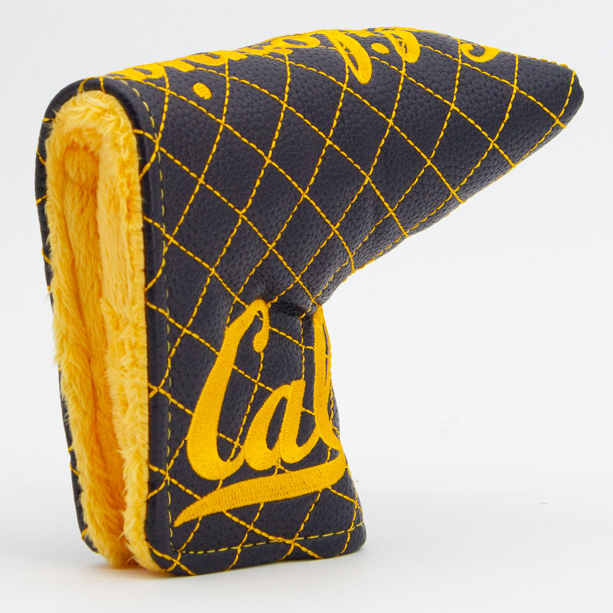 Cal Berkeley Golden Bears Solid Quilted Blade Putter Cover, opening detail