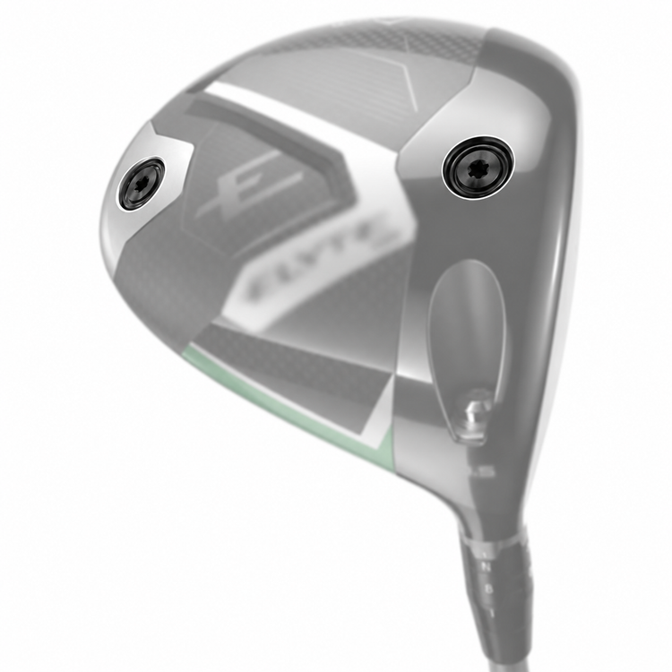 Front and rear round sole weights shown on Elyte Triple Diamond.