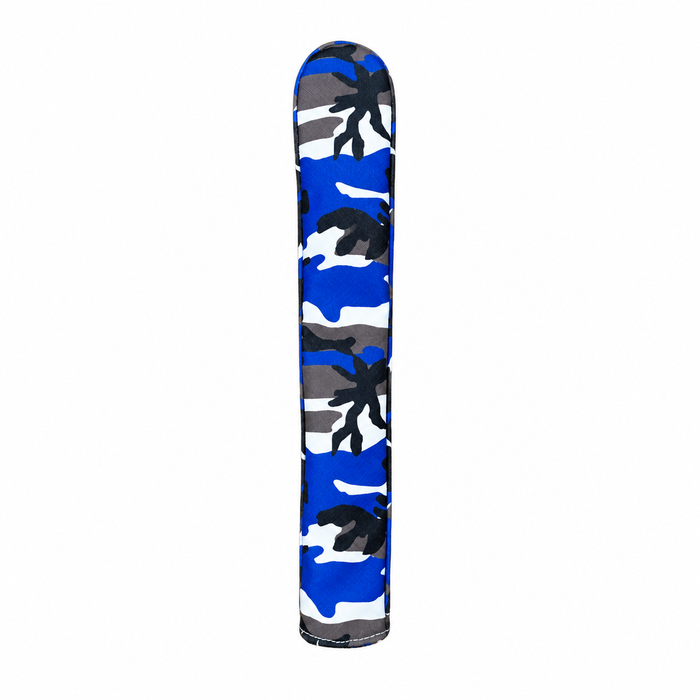 Blue camouflage golf alignment stick cover