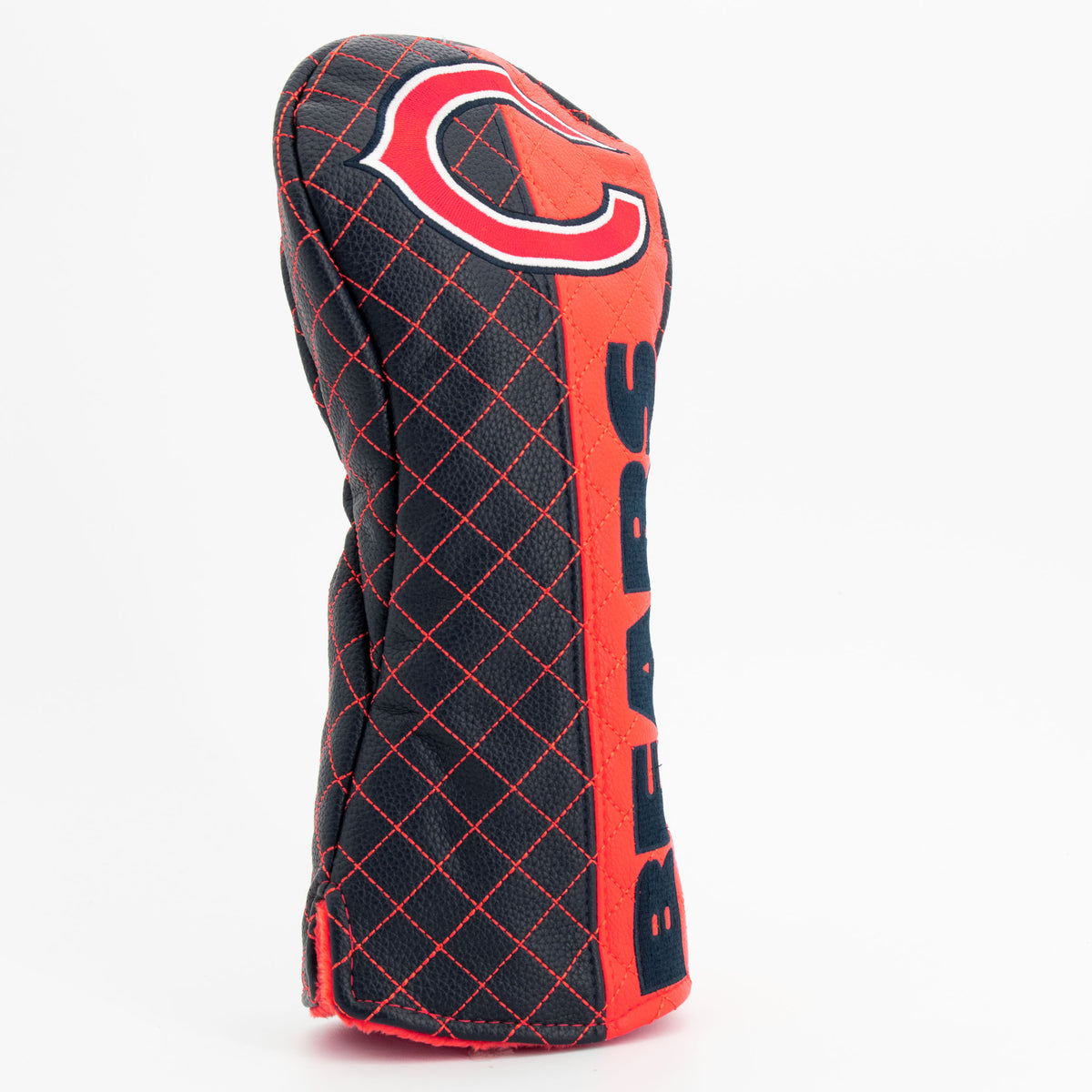 Chicago Bears Split Quilted Driver Headcover, angled view