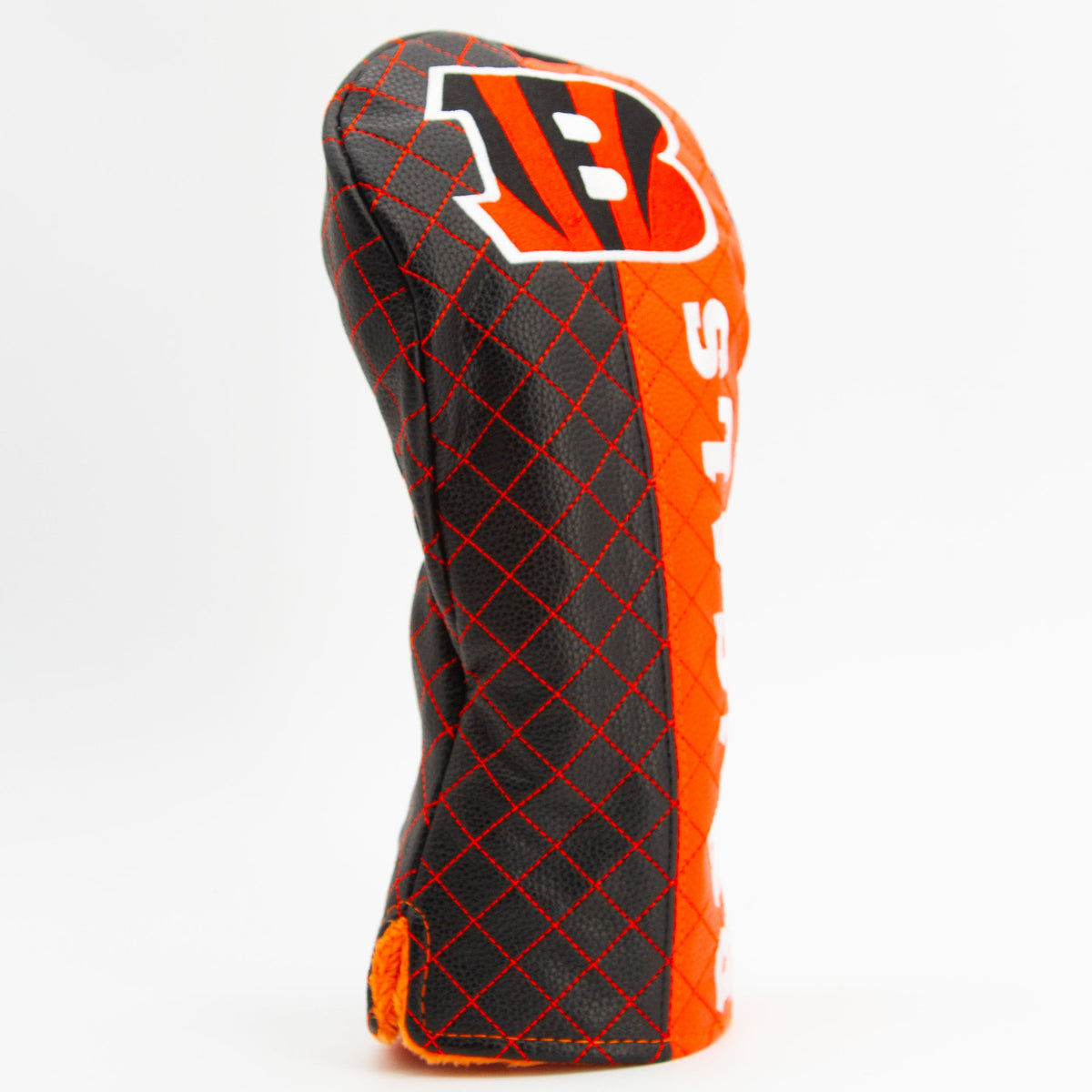 Cincinnati Bengals Split Quilted Driver Headcover, angled view