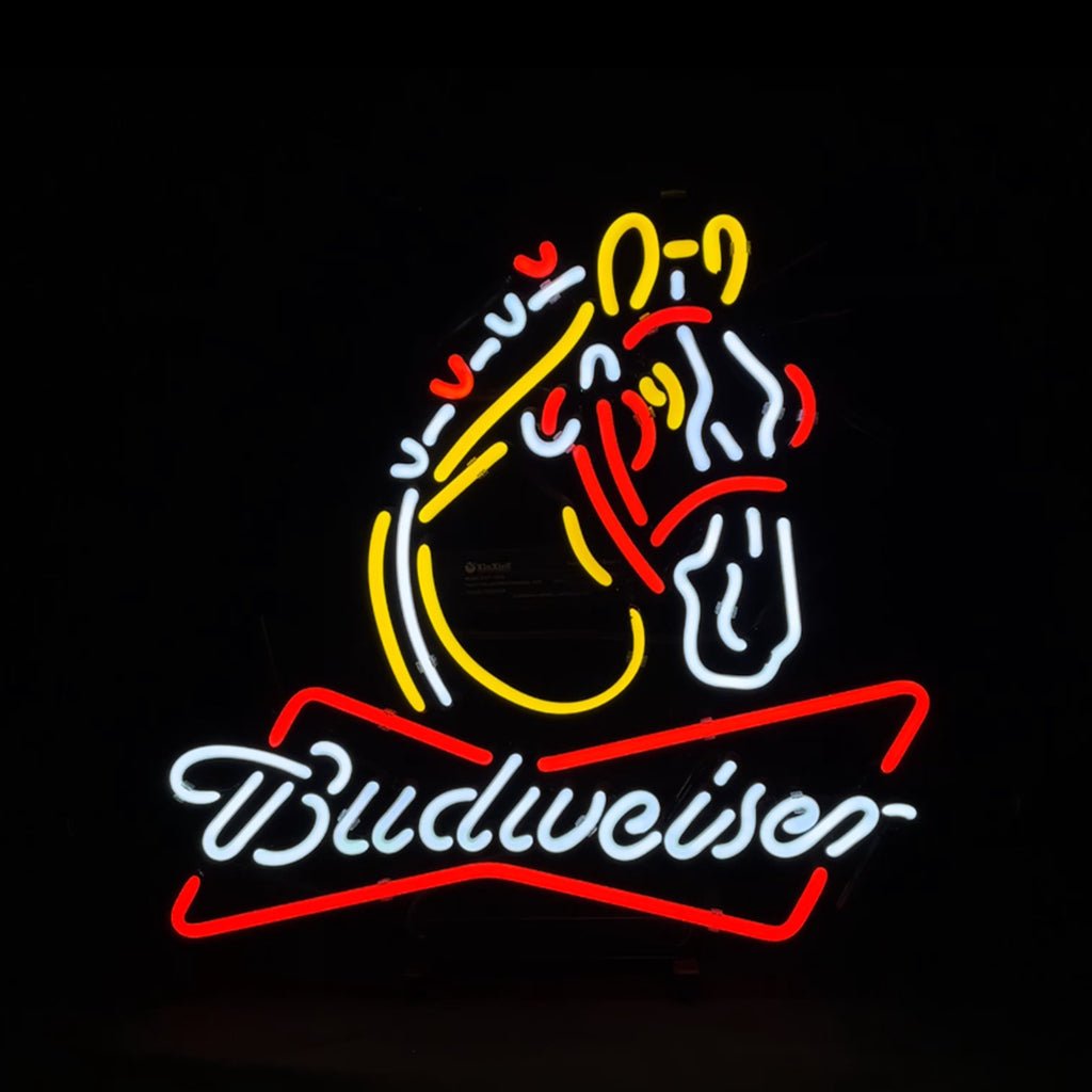 Clydesdale Horse Budweiser Beer Lager Neon Sign Light - Club Rehab