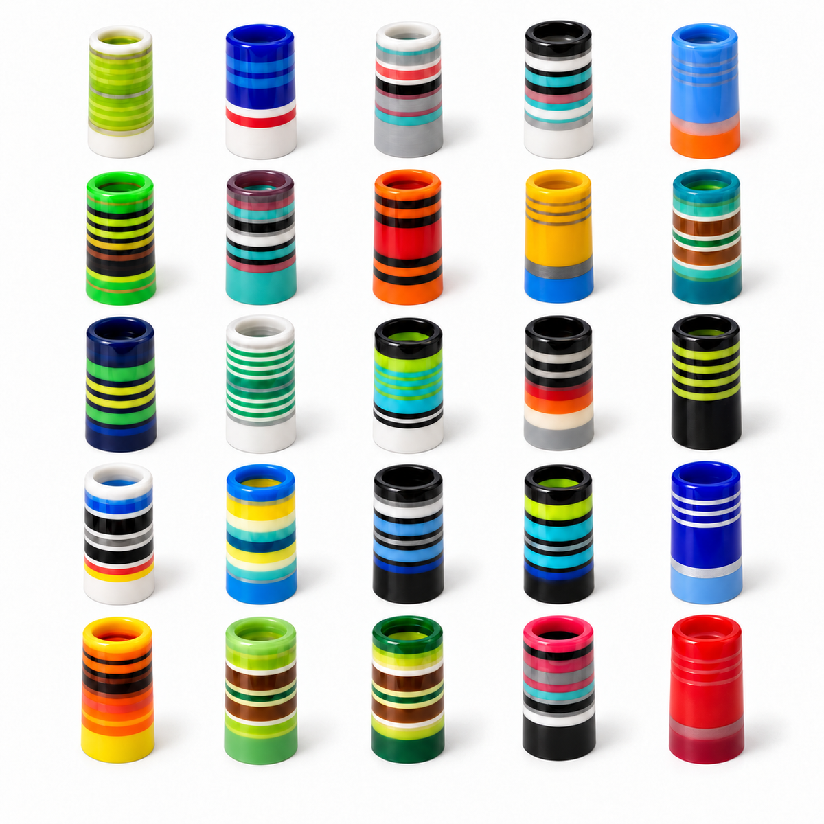 Color Pop Ferrules: 25 selectable color styles shown together