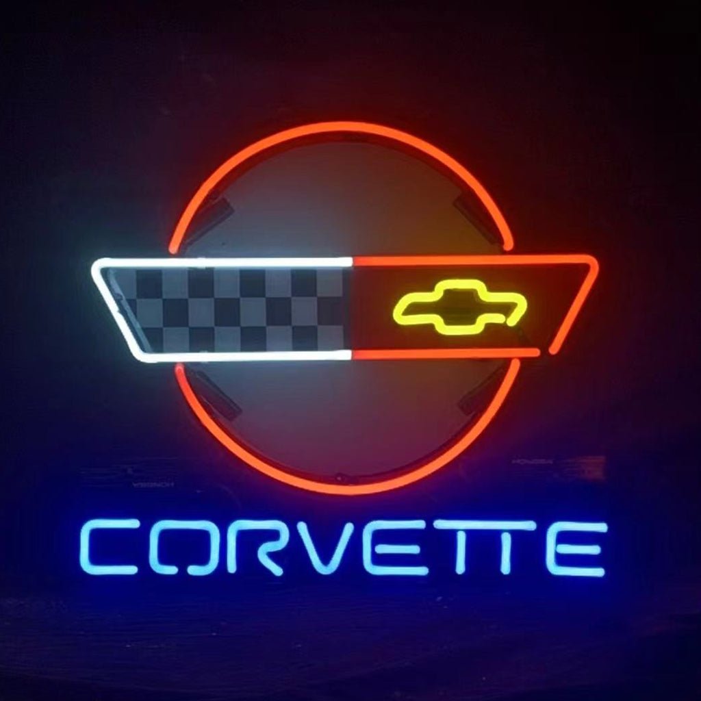 Corvette Car Classic Black White Neon Signs - Club Rehab