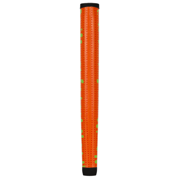 Lizard Skins PG75 Orange Slime putter grip, rear and side detail