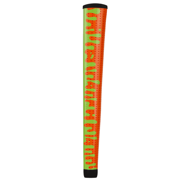 Lizard Skins PG75 Orange Slime putter grip, rear and side detail
