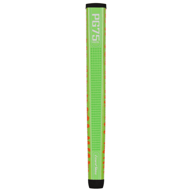 Lizard Skins PG75 Orange Slime putter grip, rear and side detail