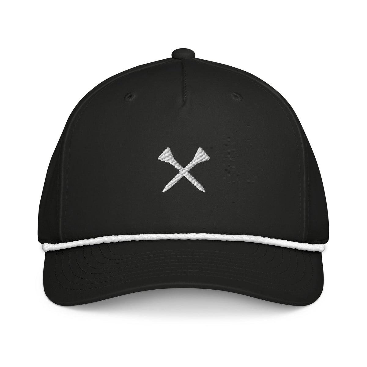 Crossed Tees Embroidered Rope Hat – Retro Women’s Golf Hat | Mulligans & Mimosas - Black/White - Club Rehab