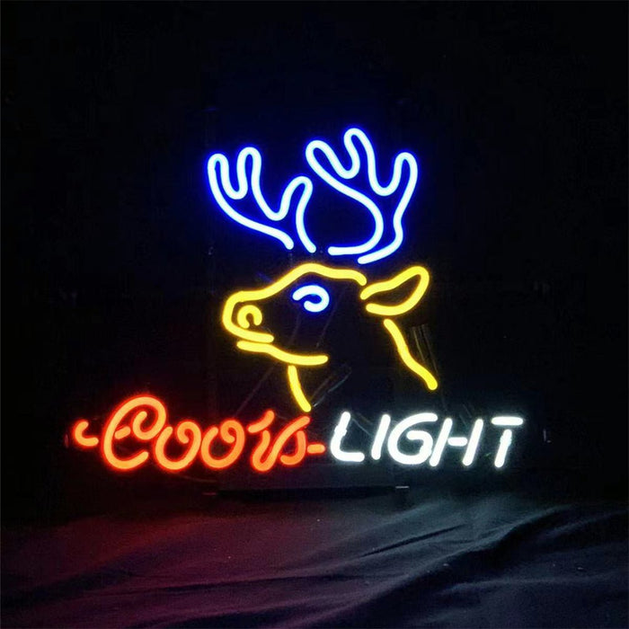 Deer and Coors Light Beer Neon Sign Light - Club Rehab