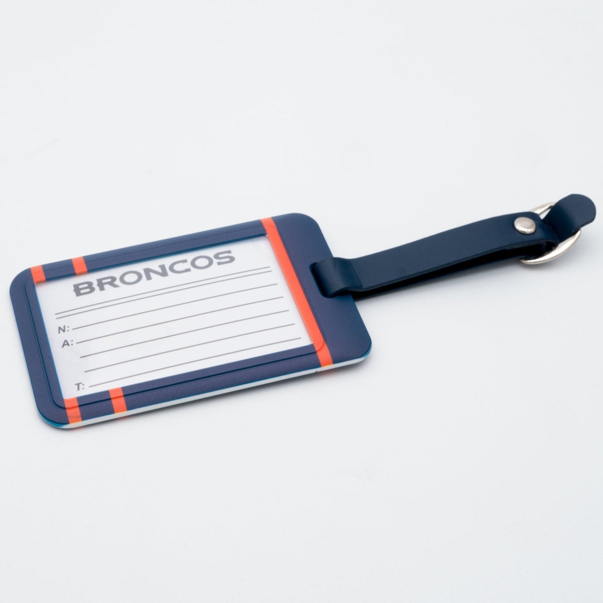 Denver Broncos plastic golf bag tag by Team Golf, product photo 2