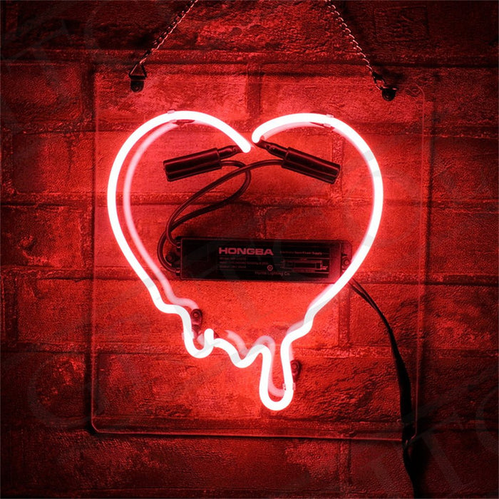 Dripping Heart Neon Signs - Club Rehab