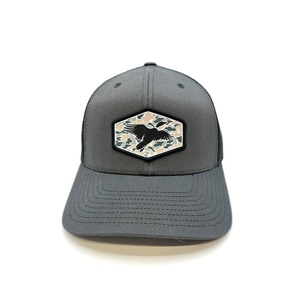 Duck Silhouette Hat - Curved Bill Snapback Charcoal / Black - Club Rehab