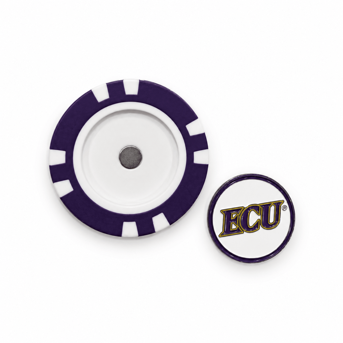 East Carolina poker chip and ECU wordmark marker set