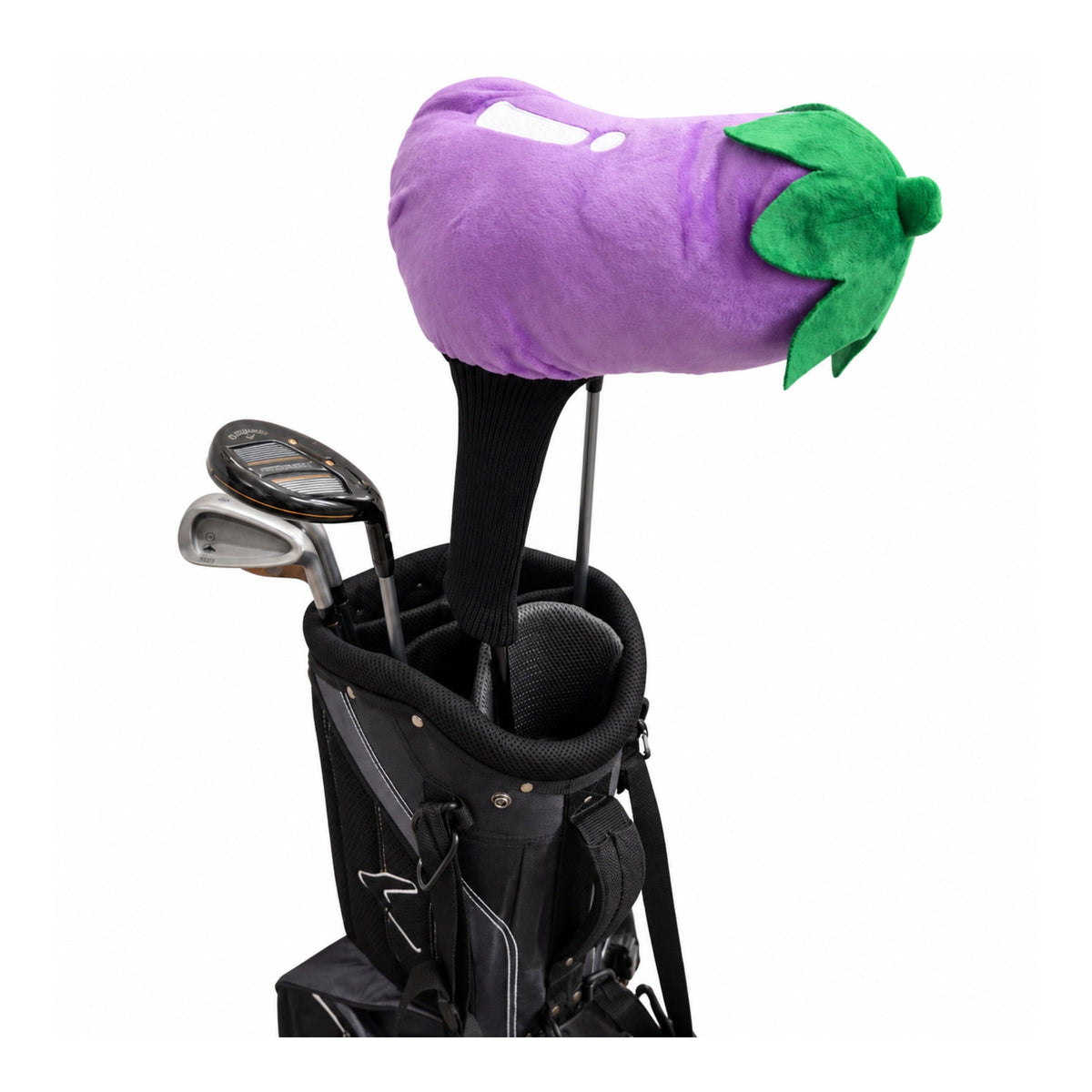 Eggplant driver headcover, in bag side view
