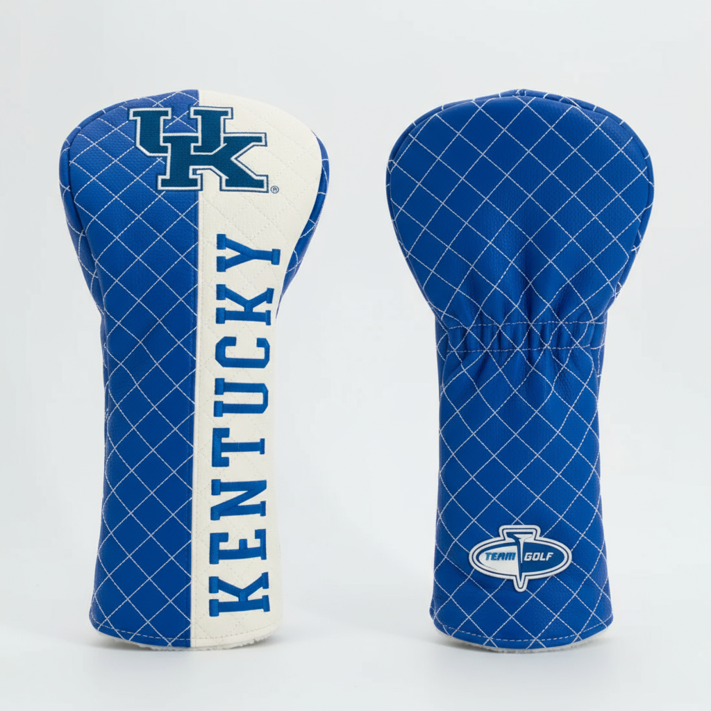 Golf club head cover with 'Kentucky' and 'Team Golf' branding on a white background