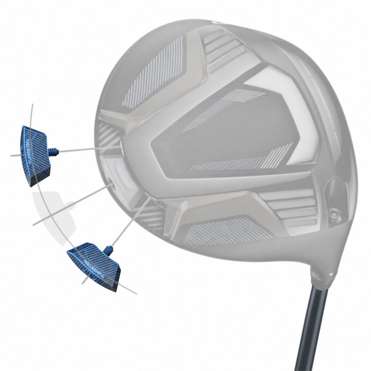 Rear weight mount illustrated on a PING G425 driver.