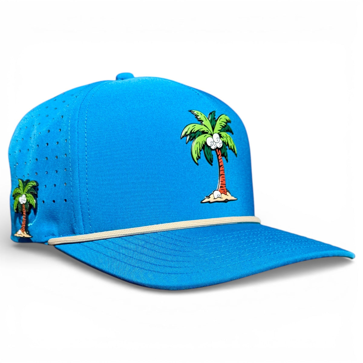 Fairway Palms Golf Hat | Snapback Cap | Built-in Magnetic Ball Marker Holder + Marker Included | Adjustable | One Size - Club Rehab