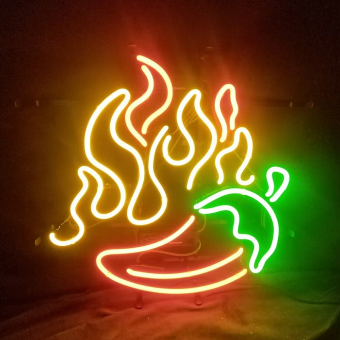 Fire BBQ Pepper Neon Signs - Club Rehab