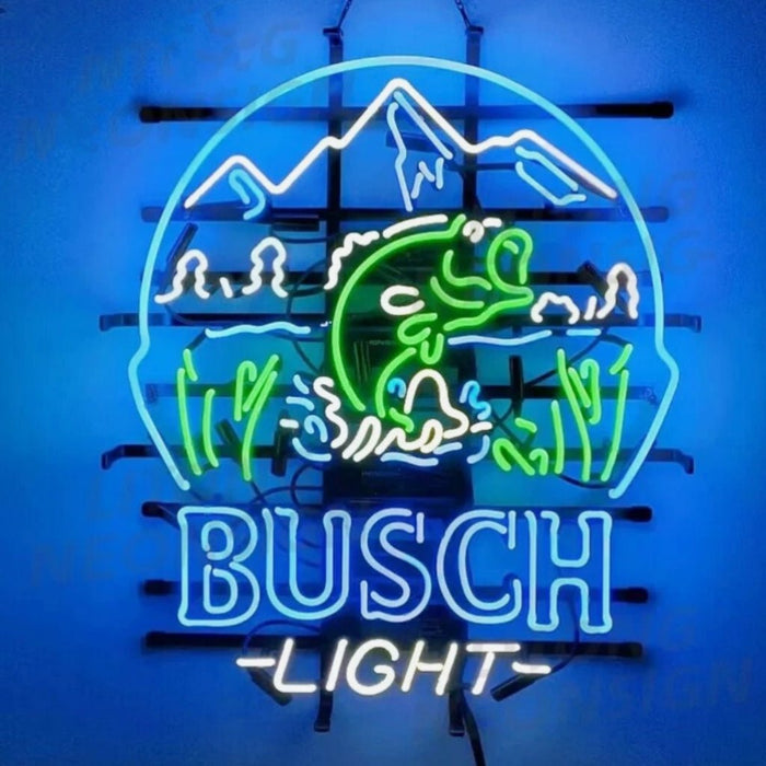 Fishing Bass Fish&Busch Light Neon Signs - Club Rehab