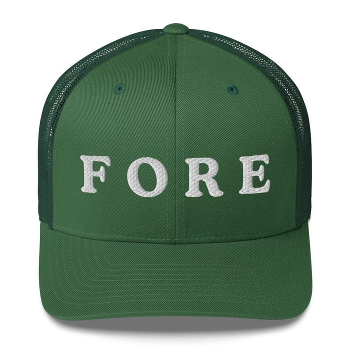 FORE Embroidered Trucker Hat for Women, - Evergreen - Club Rehab