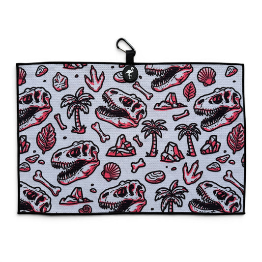 Fossil Golf Towel | 24” x 16” Microfiber Towel | Magnetic Clip & Carabiner | Premium Golf Accessory - Club Rehab
