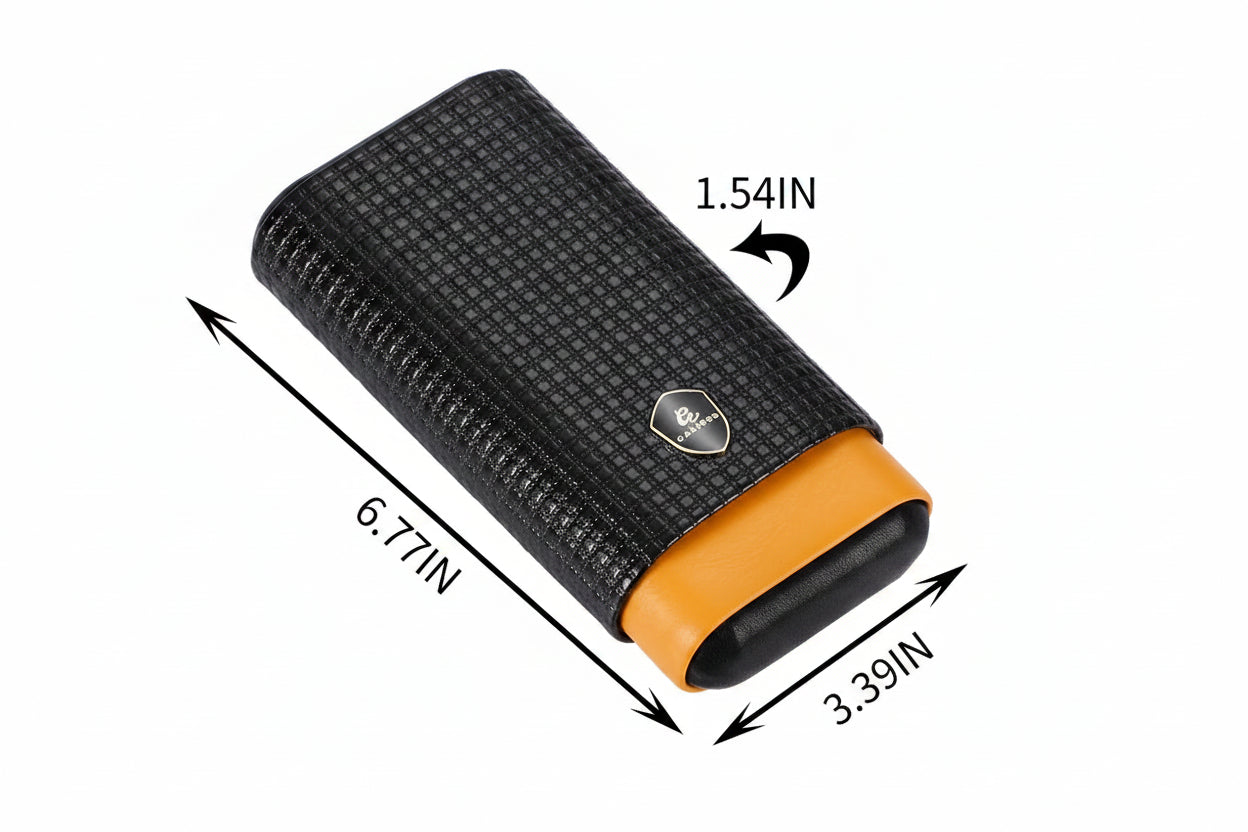 GALINER Leather & Cedar Wood Cigar Case β 3 - Tube Portable Cigar Holder - Club Rehab - Cigar AccessoriesGALINER Leather & Cedar Wood Cigar Case β 3 - Tube Portable Cigar Holder