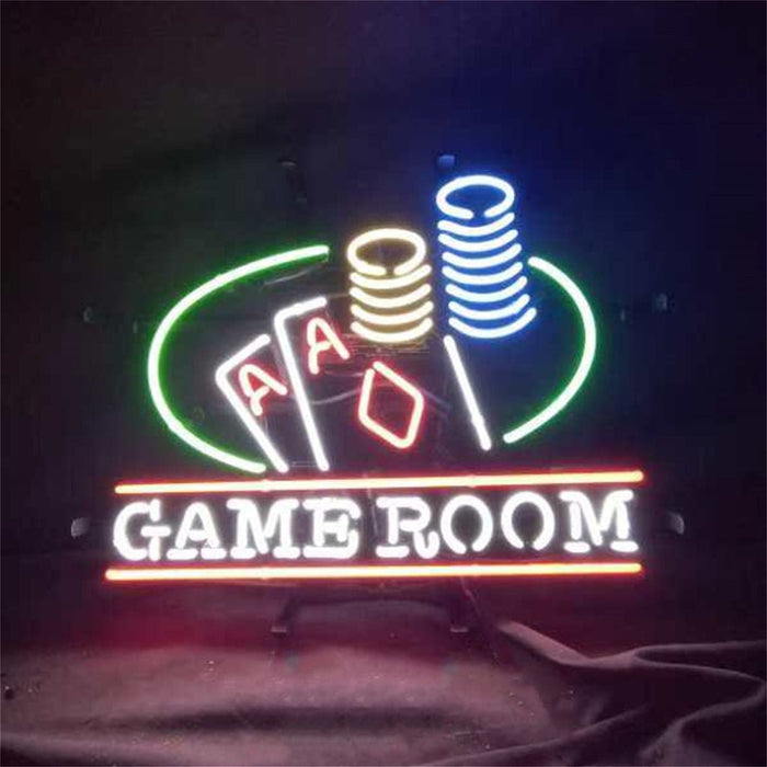 Gaming Table Poker Jetton Game Room Neon Signs - Club Rehab