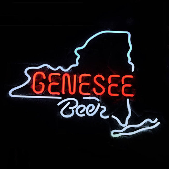 Genesee Beer New York Maps Neon Signs Light - Club Rehab