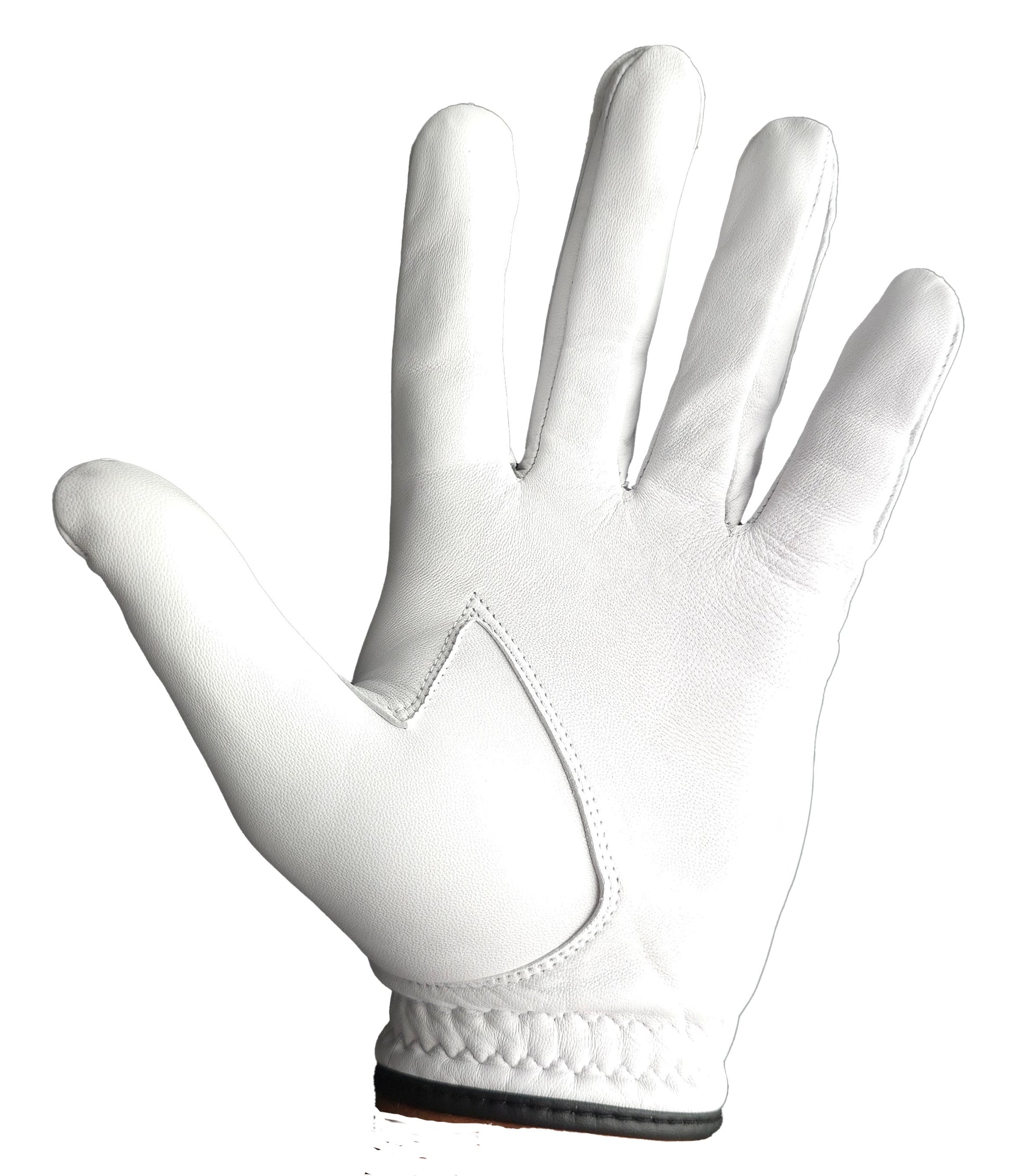 inside of white leather of glove