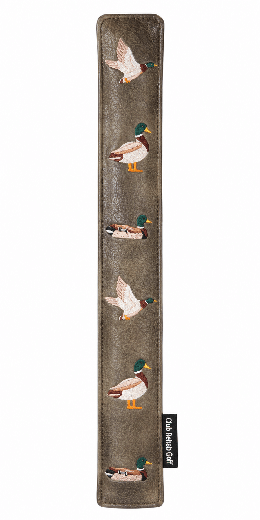Golf Alignment Stick Cover PU Leather - Back Nine Mallards Dark Greige - NEW Color! - Quick Ship! - Club Rehab