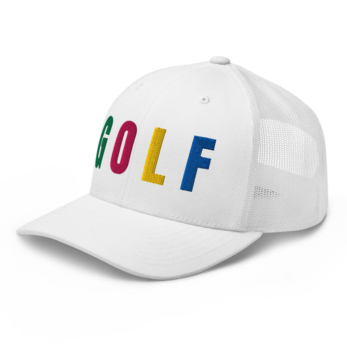 GOLF Embroidered Trucker Hat for Women - Birdie Pop Collection - Black - Club Rehab