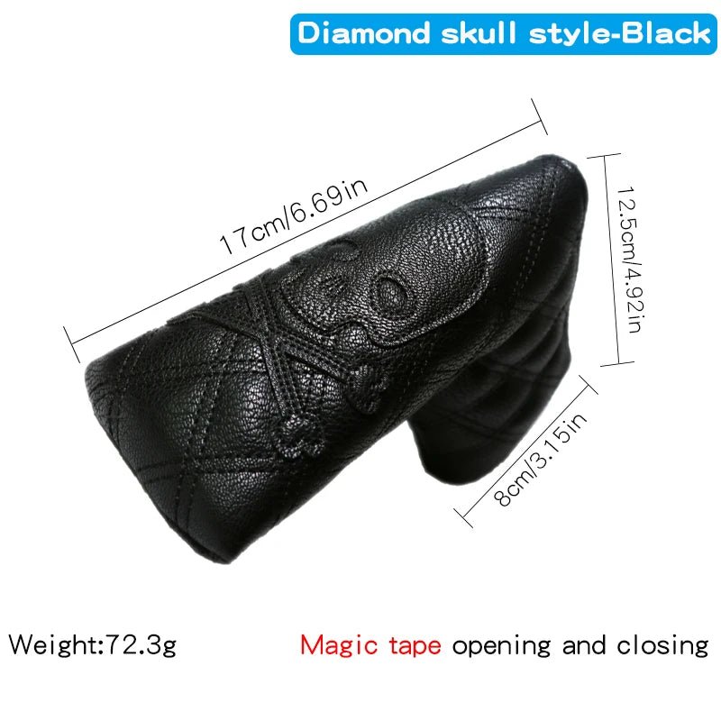 Golf Skull Pattern Soft Durable Golf Club Covers - Black Blade Putter - Club Rehab